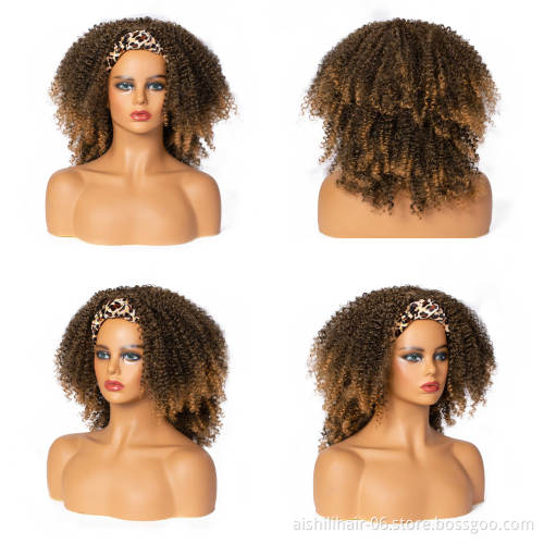 aishilihair headband wigs for black woman synthetic headband wig curly headband wig